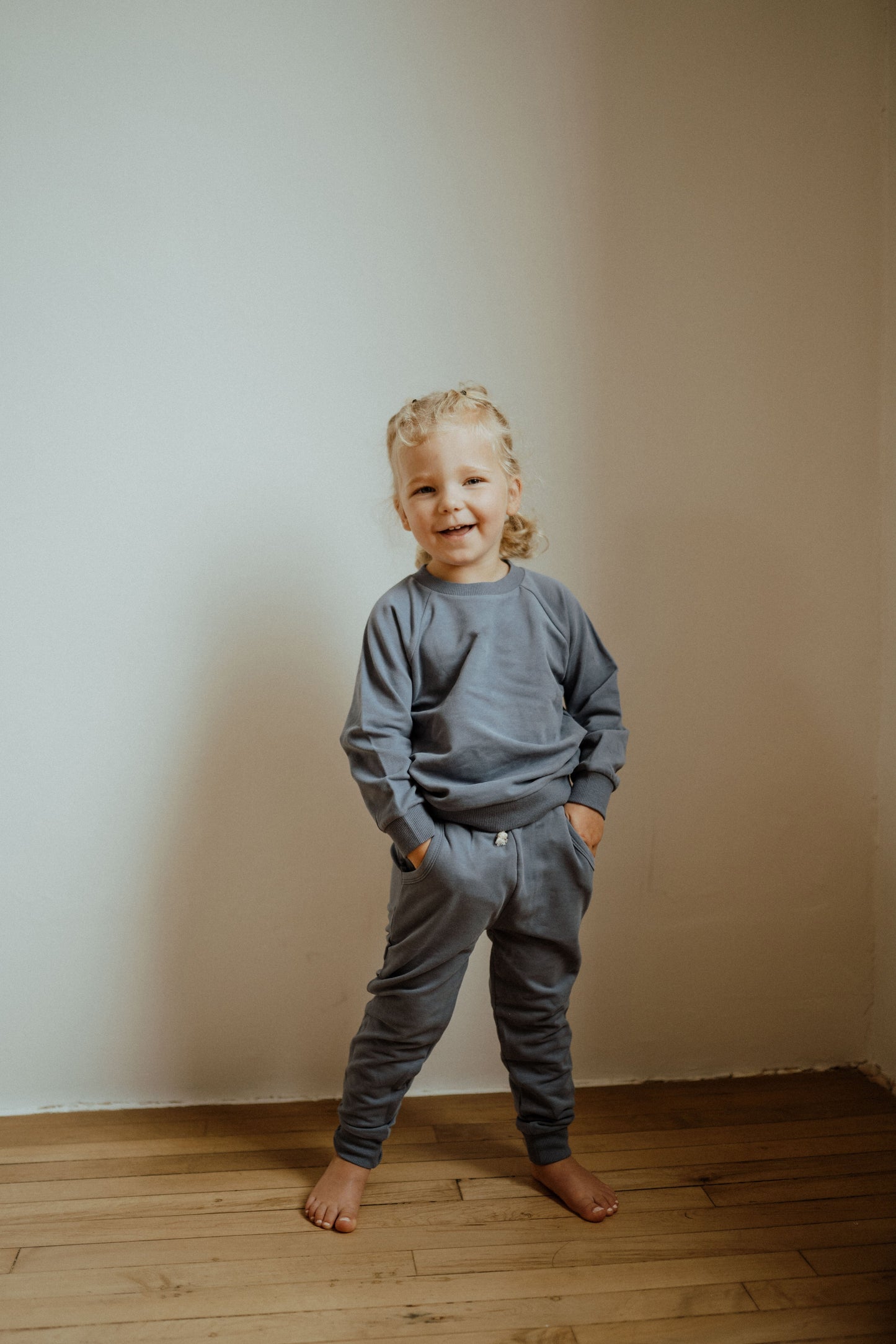 Ensemble de survêtement en coton biologique pour bébés et tout-petits, bleu | ba.be.O Canada