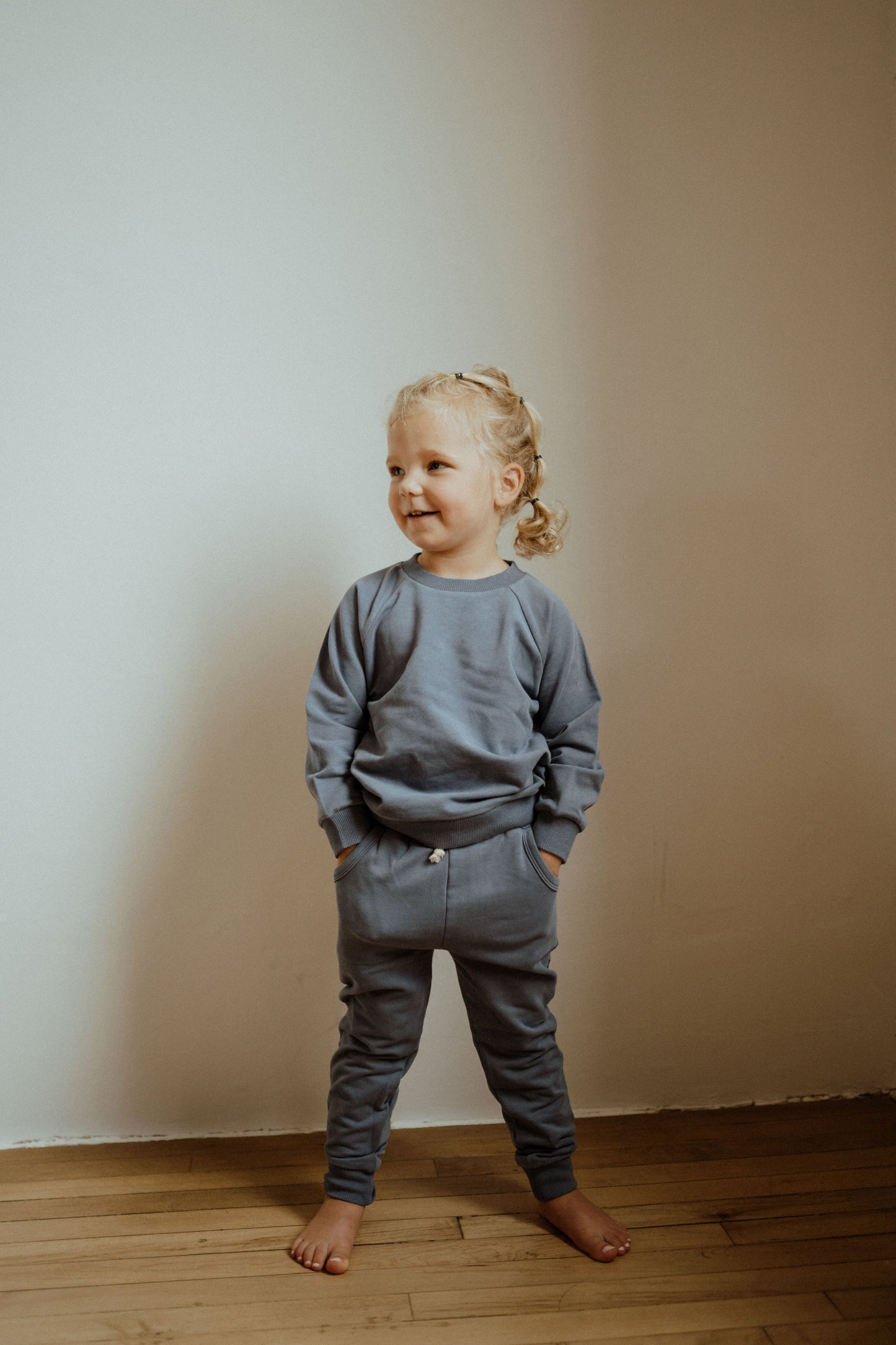Ensemble de survêtement en coton biologique pour bébés et tout-petits, bleu | ba.be.O Canada