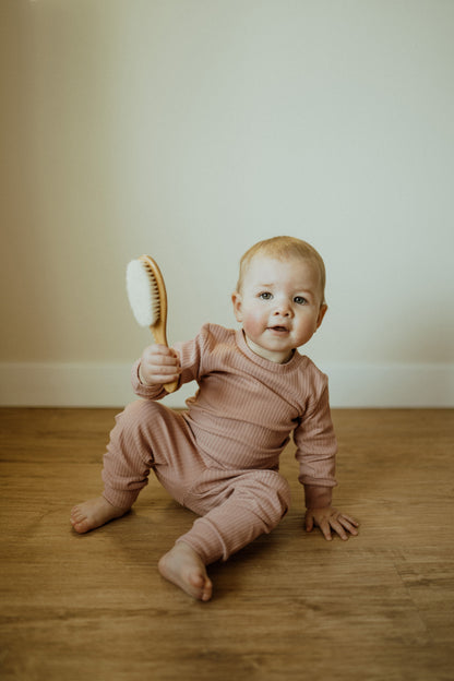 Ensemble deux pièces en coton biologique pour bébé, Rose | ba.be.O Canada