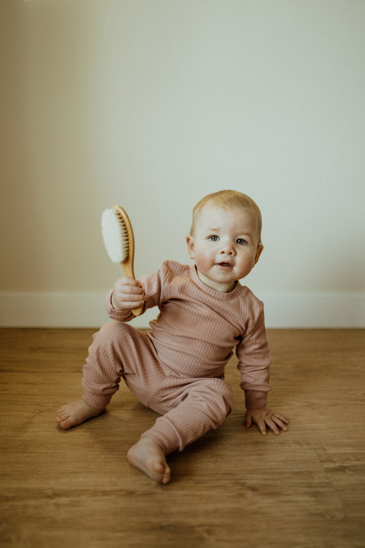 Organic Cotton Two-Piece Baby Outfit, Rose | ba.be.O Canada
