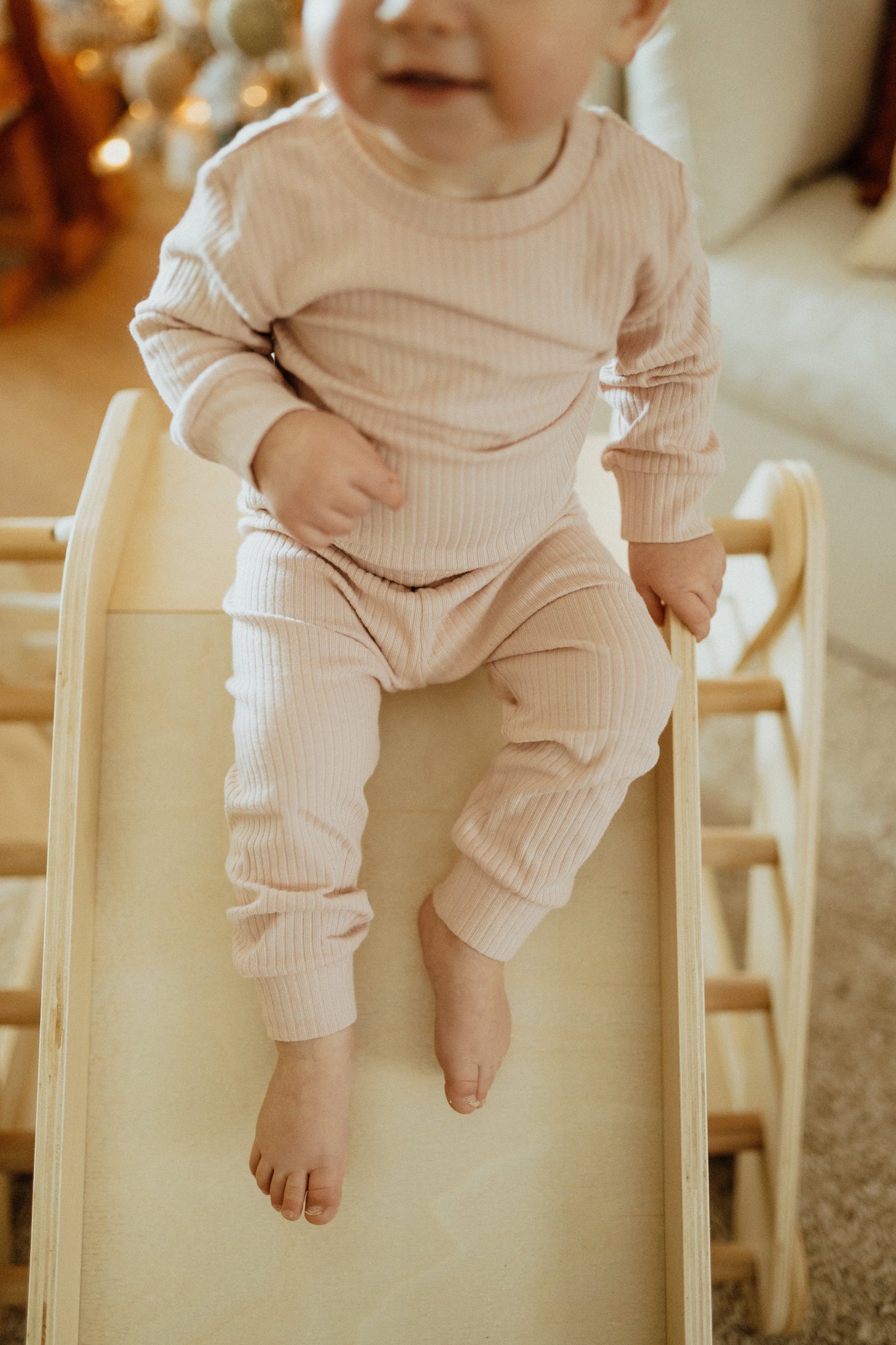 Organic Cotton Two-Piece Baby Outfit, Blush | ba.be.O Canada