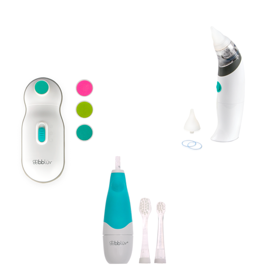 Cäre Essentiäls Sët: Brosse à dents, coupe-ongles électrique et mouche-bébé