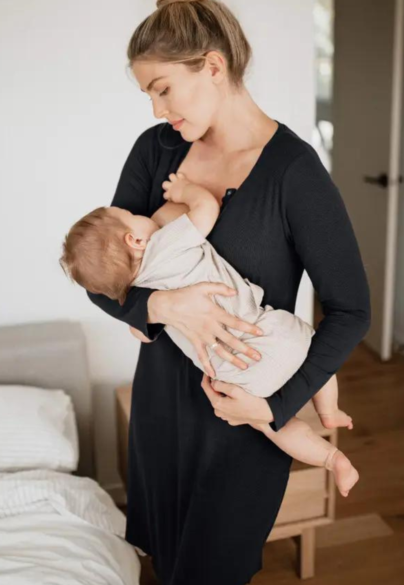 Chemise de nuit maternité-allaitement Betsy en bambou