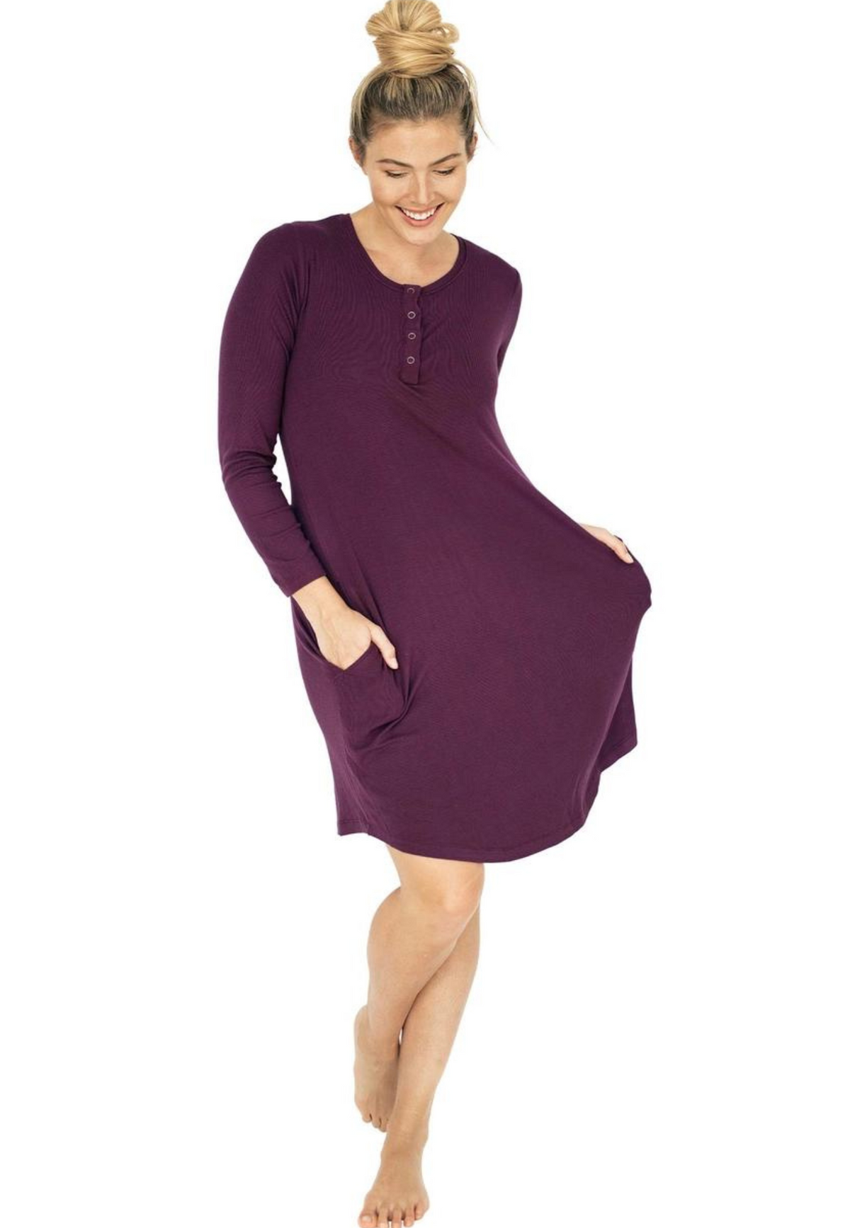 Chemise de nuit maternité-allaitement Betsy en bambou