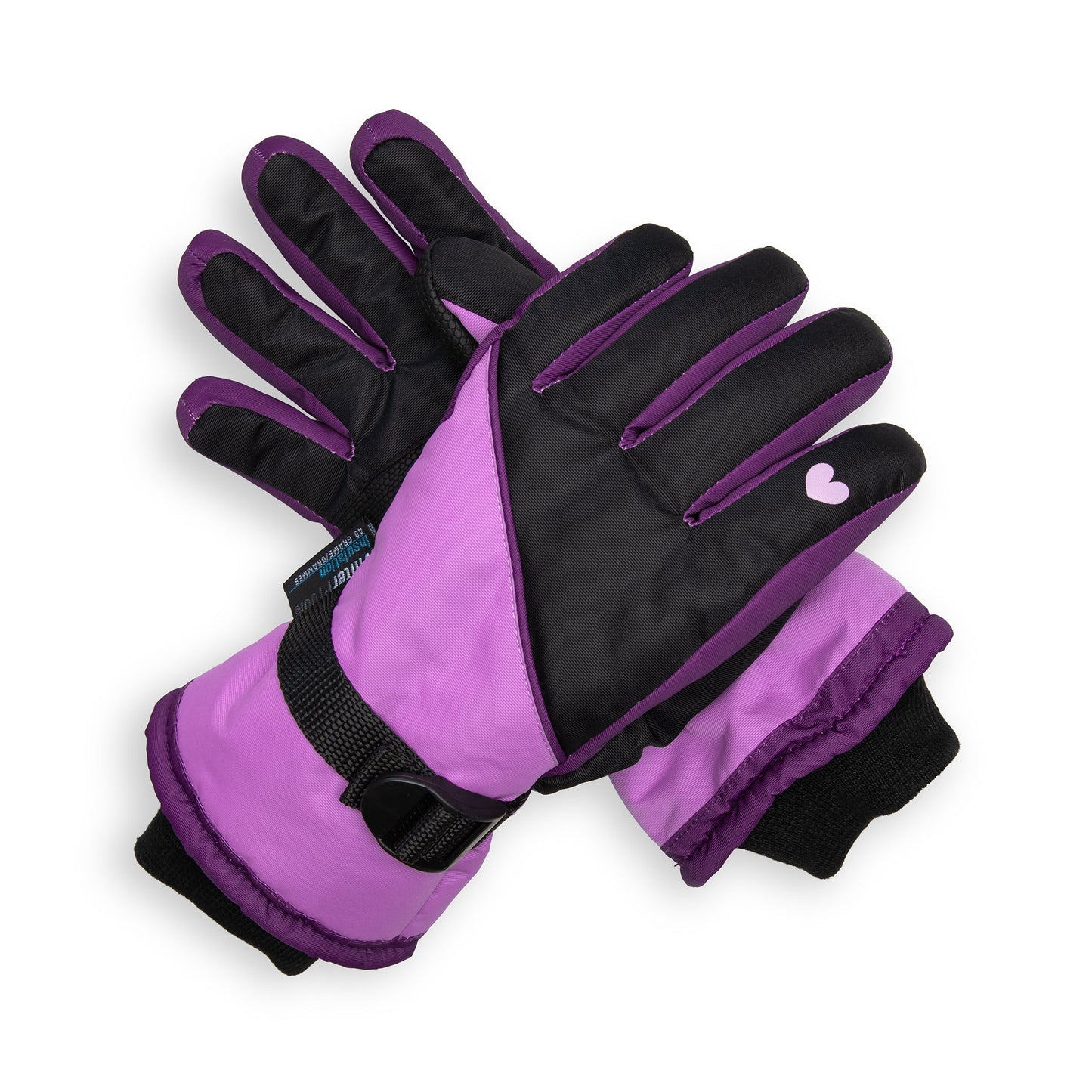 Black Passion Pink Heart Ski Glove