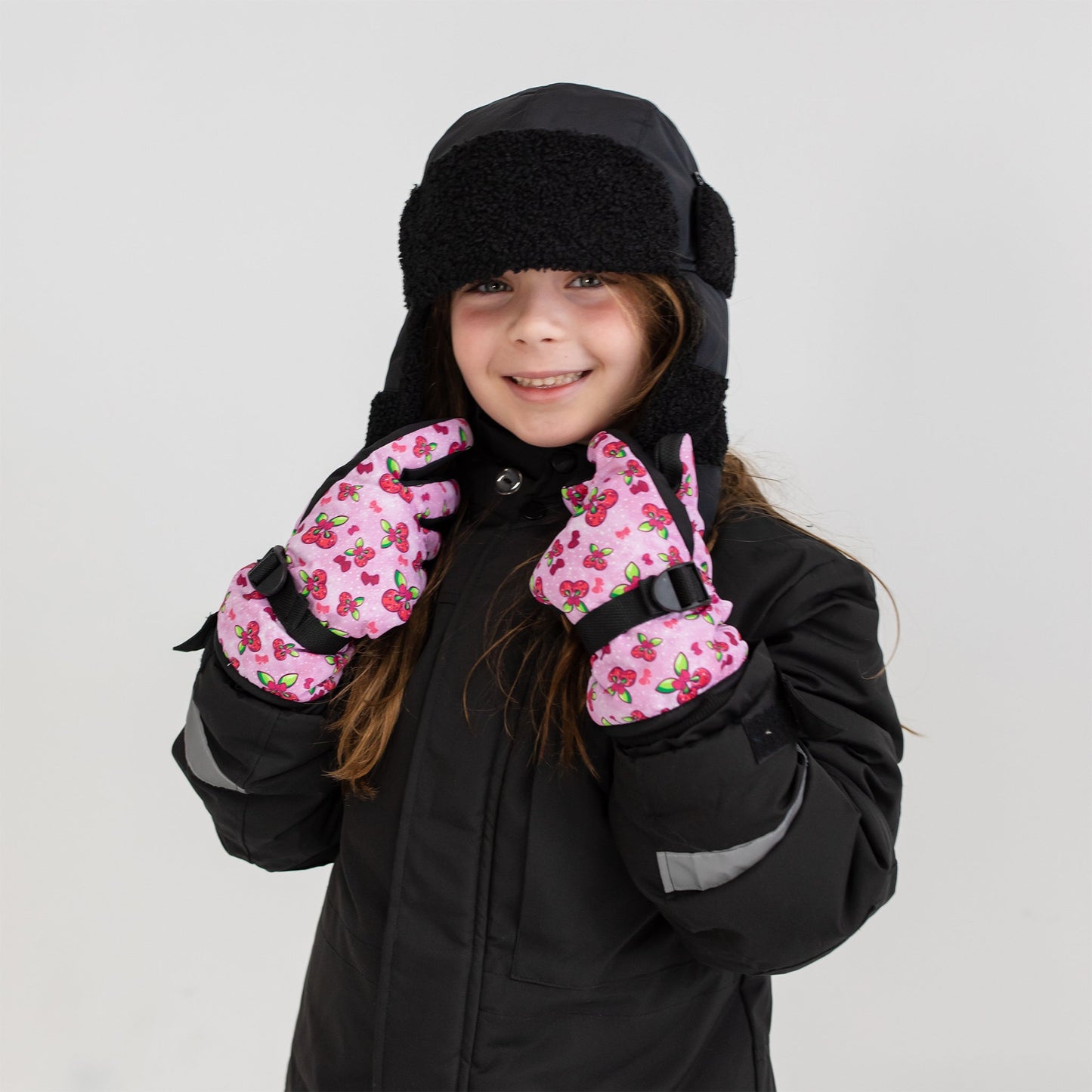 Black Sherpa Kid's Trapper Hat