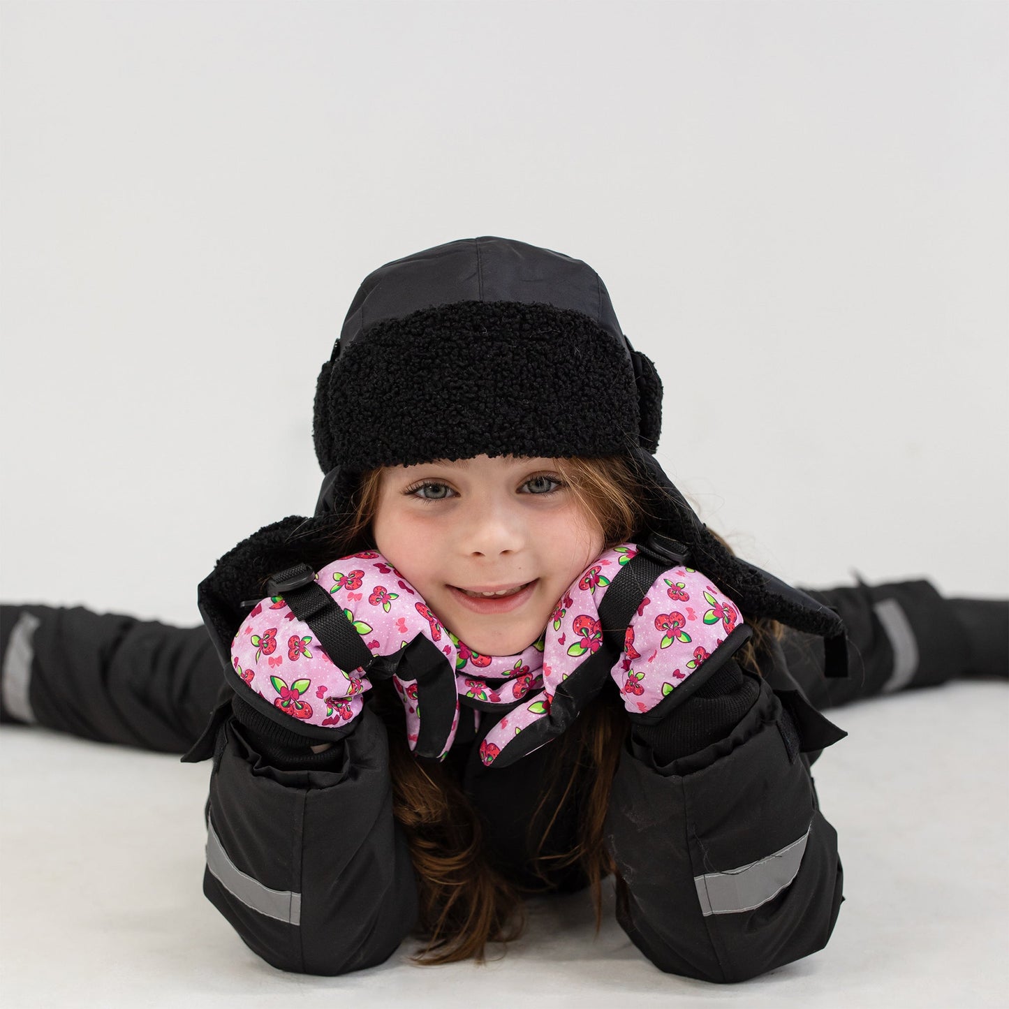 Black Sherpa Kid's Trapper Hat