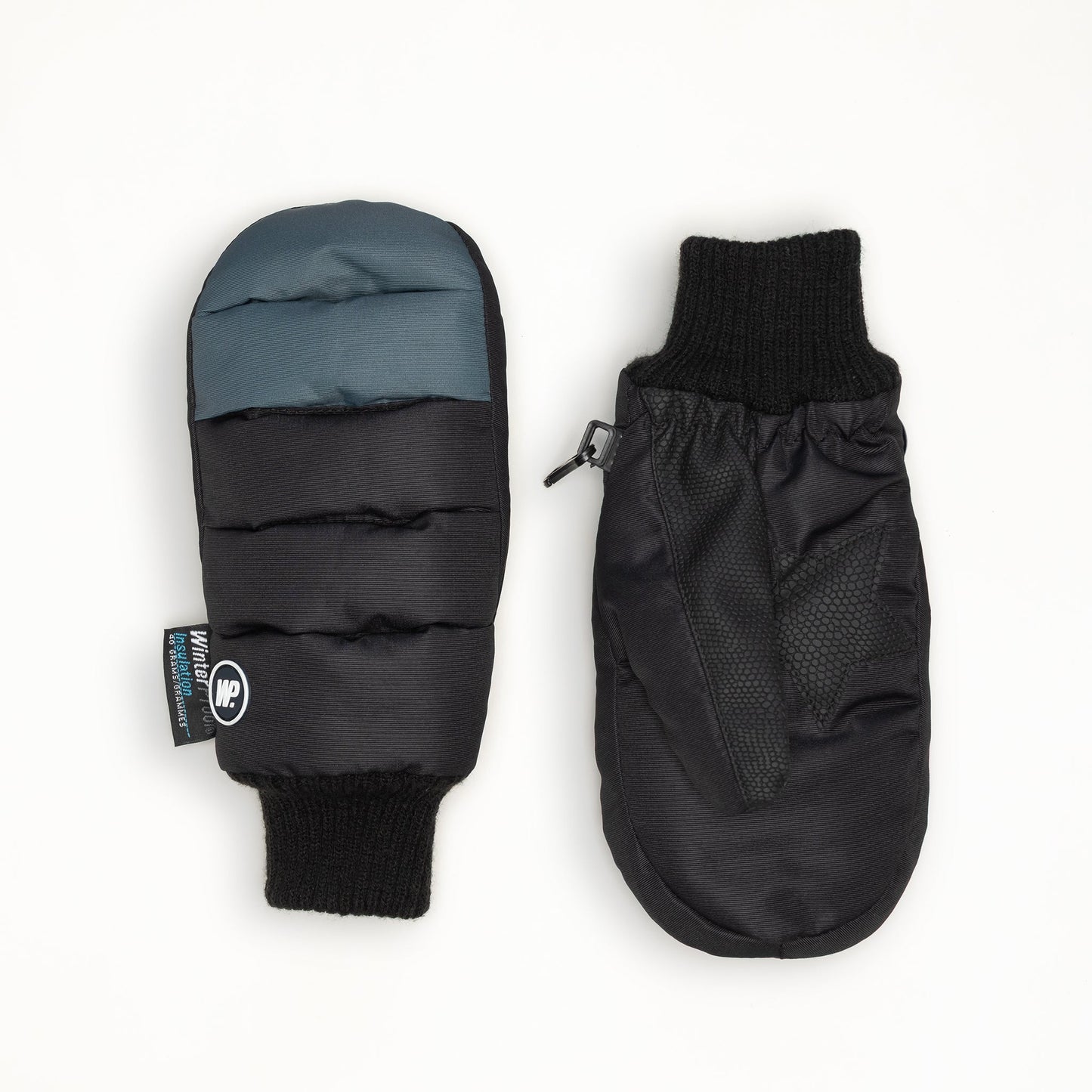 Black Charcoal Puffer Mitten