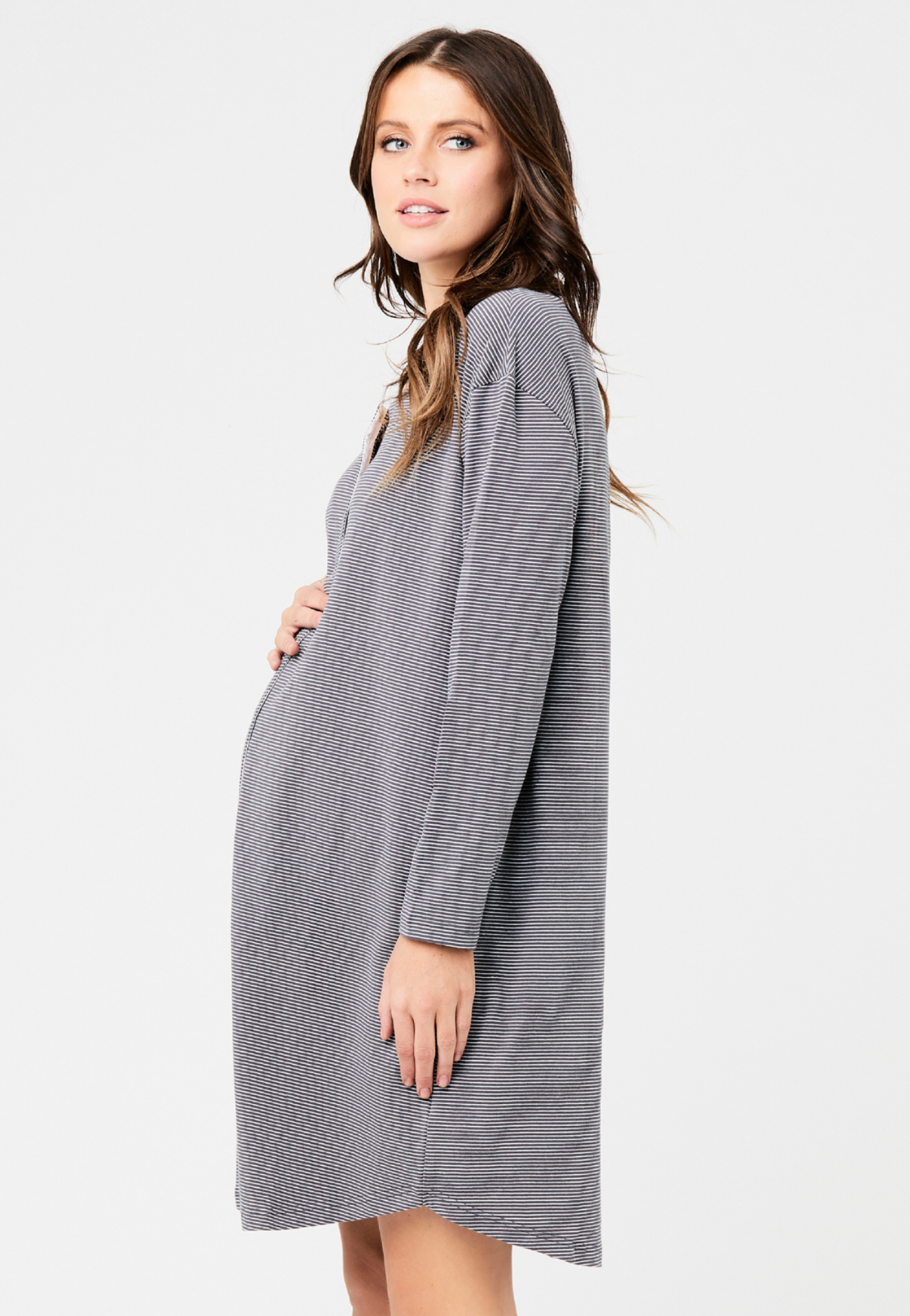 Blake Long-Sleeve Maternity Nursing Nightgown