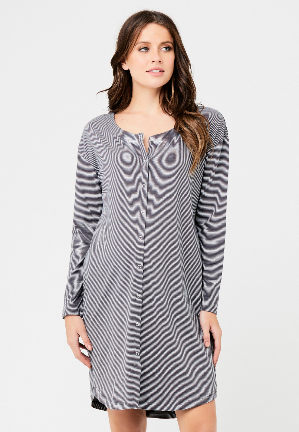 Blake Long-Sleeve Maternity Nursing Nightgown