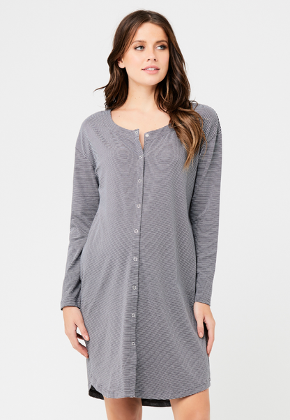 Blake Long-Sleeve Maternity Nursing Nightgown