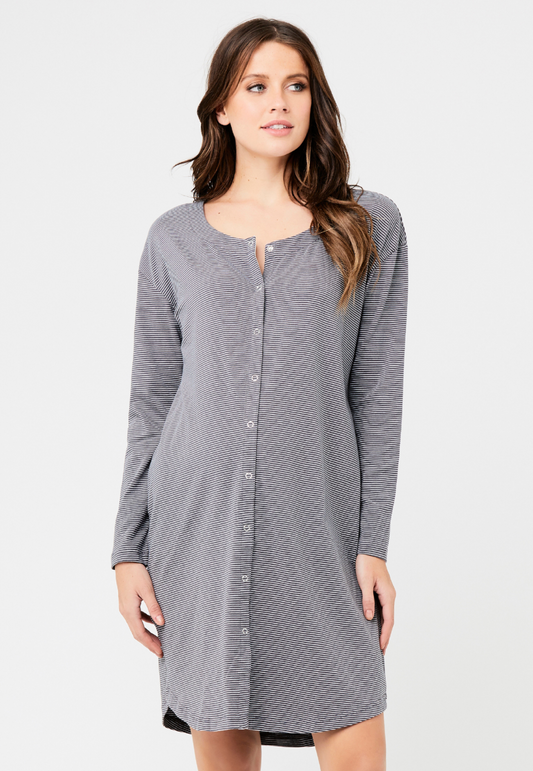 Blake Long-Sleeve Maternity Nursing Nightgown