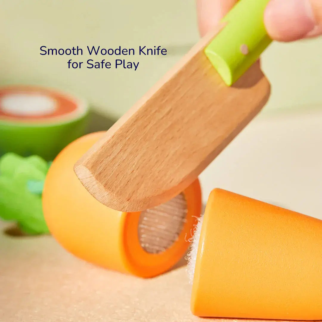Wooden Food Chopping Set - Delicious Fruit and Vegetable
