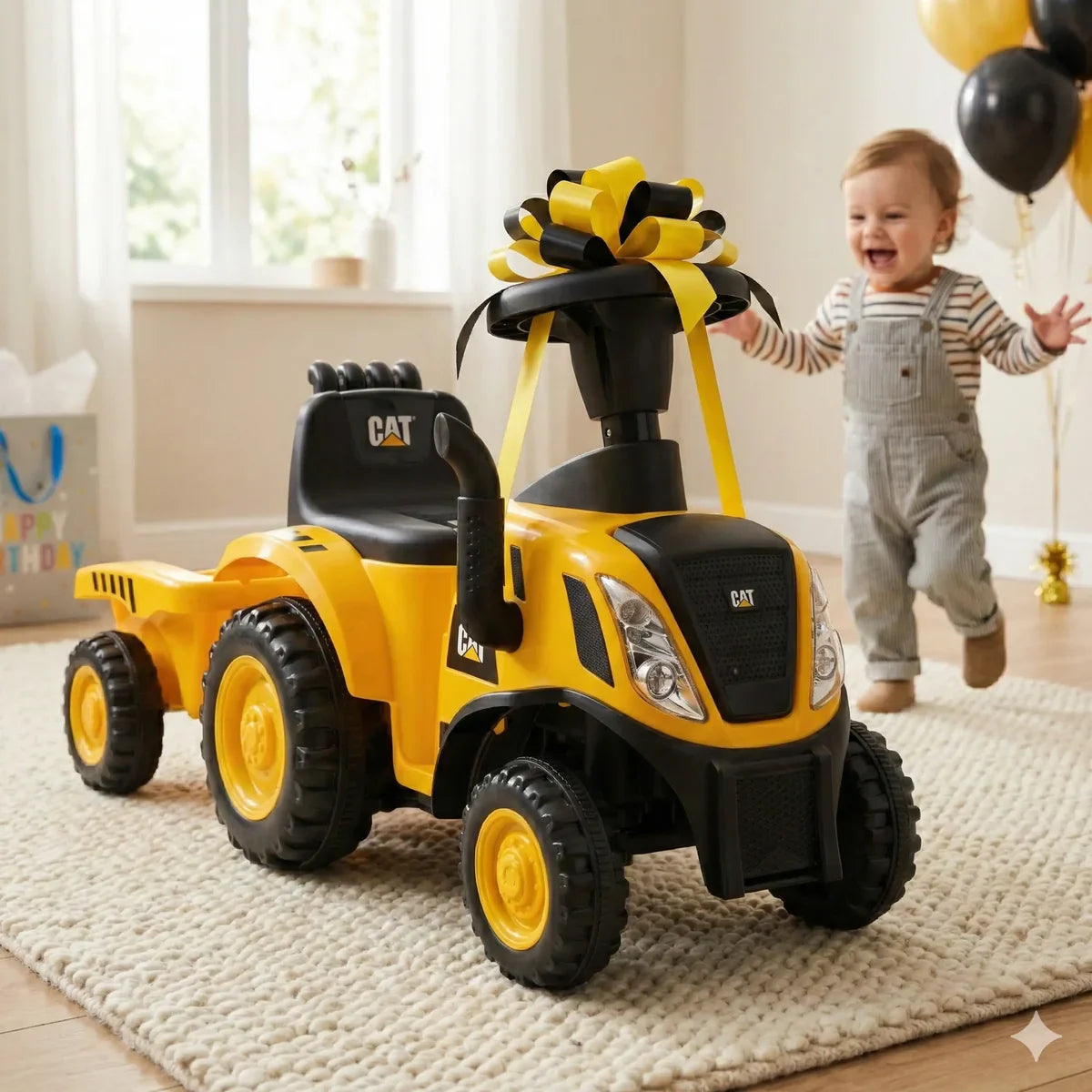 2026 CAT Holland T7 Tractor Foot to Floor Ride On Push Car for Age 1 to 3
