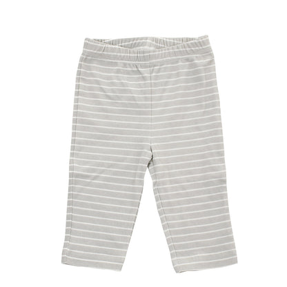 Pantalon à enfiler en coton biologique — Silver cloud stripe