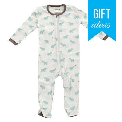 Dormeuse en coton biologique, motif ours Arctic Blue