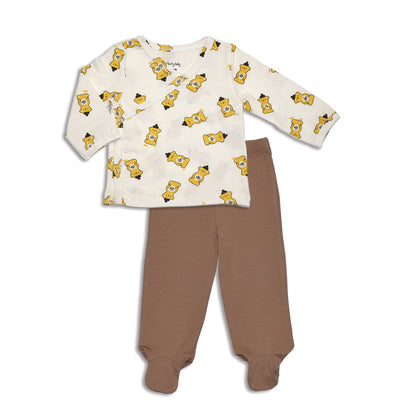 Ensemble kimono en coton biologique — Honey Bear/Brownie