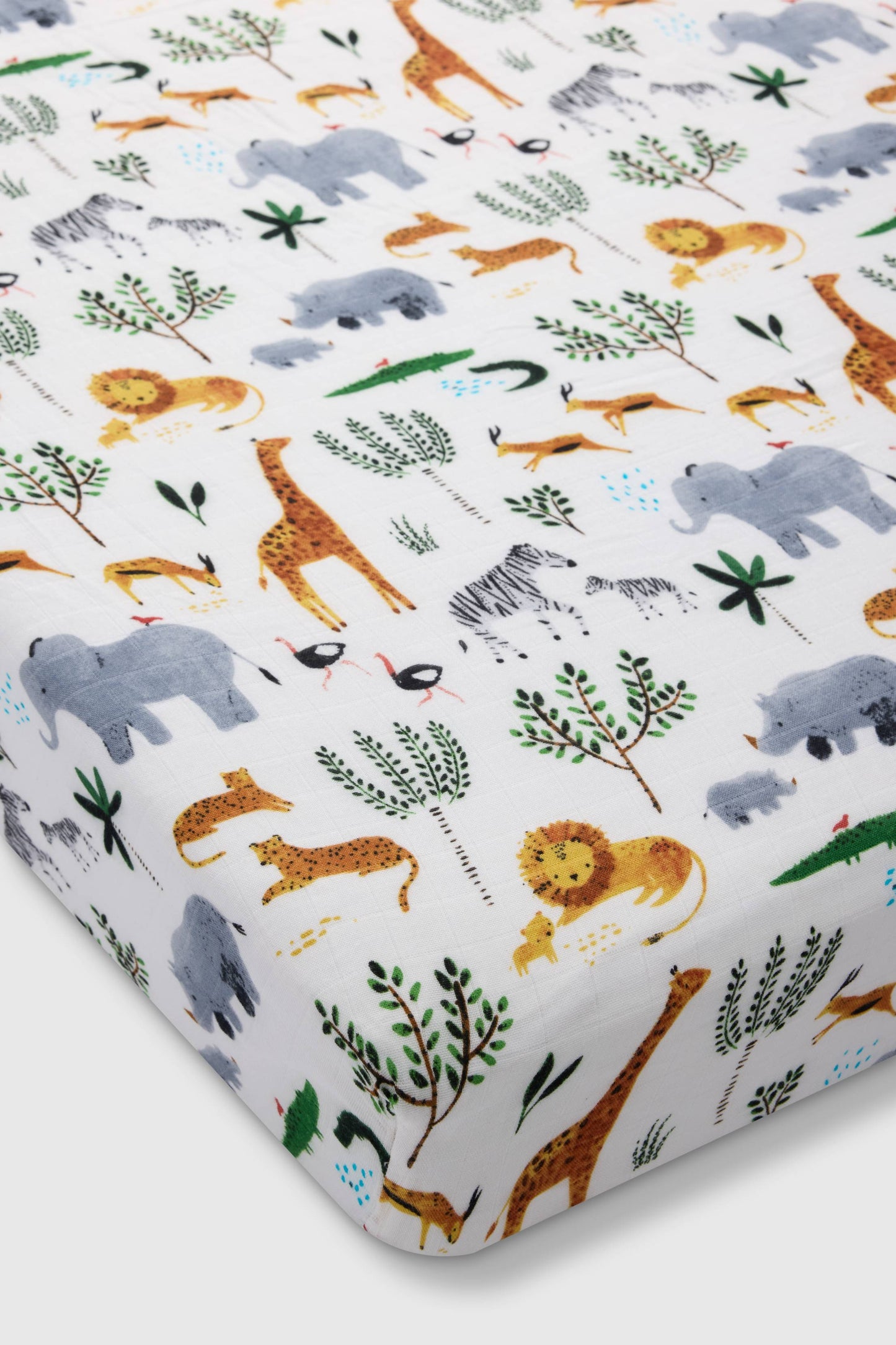 Drap-housse en mousseline pour lit de bébé - Jungle Safari
