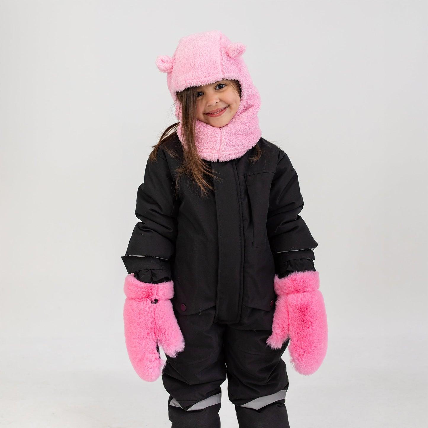 Moufles en fausse fourrure rose bonbon Wonder Fluff Girl