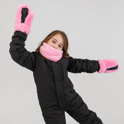 Moufles en fausse fourrure rose bonbon Wonder Fluff Girl