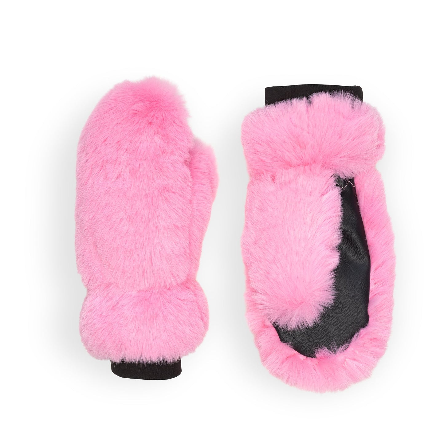Moufles en fausse fourrure rose bonbon Wonder Fluff Girl