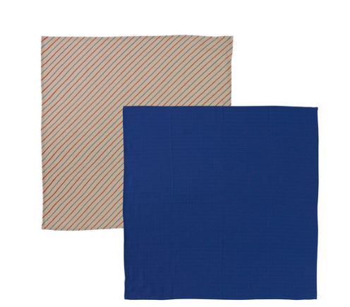 Mousseline Iro - Lot de 2 - Bleu