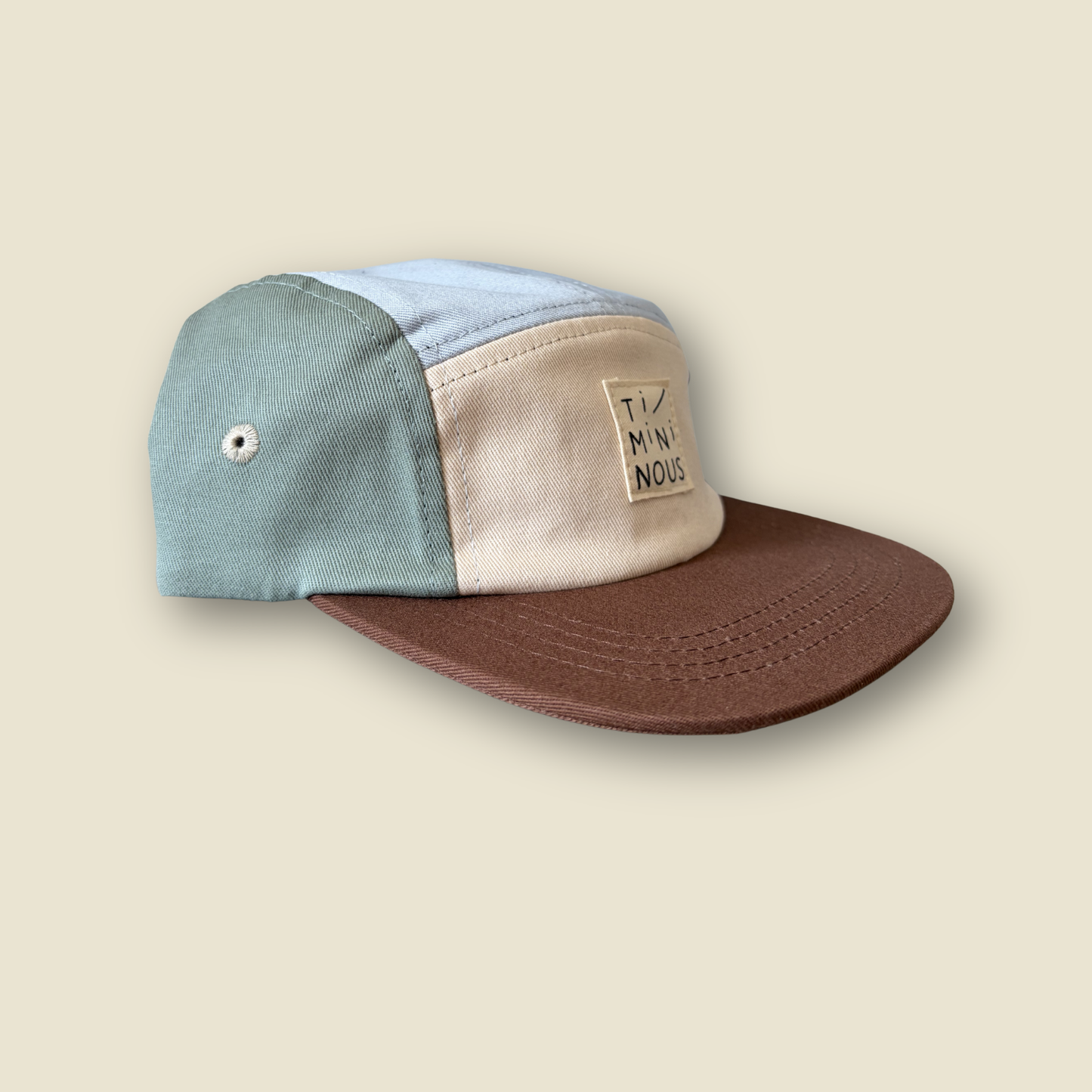 Casquette colorblock ajustable à 5 panneaux | Sauge