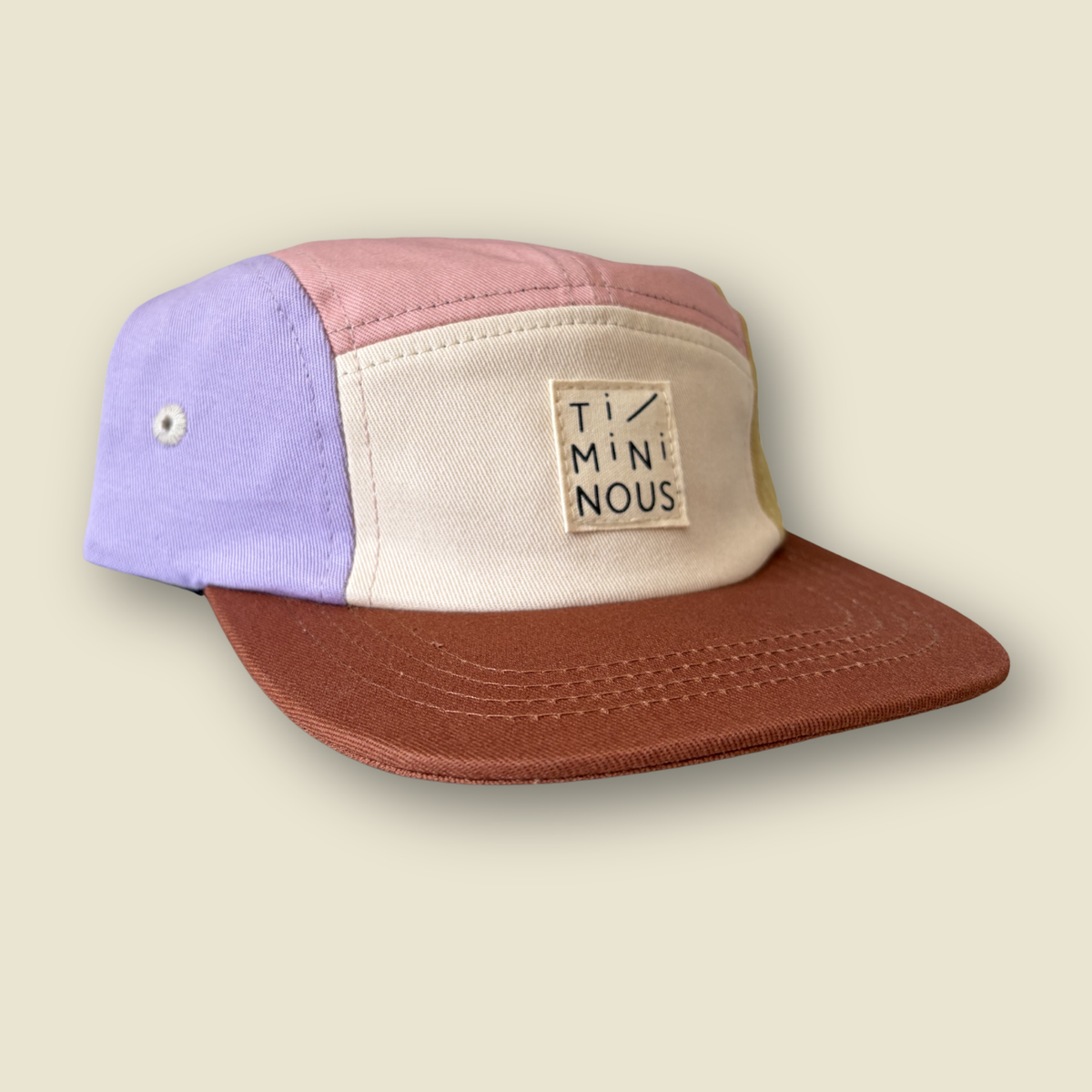 Casquette colorblock ajustable à 5 panneaux | Lila