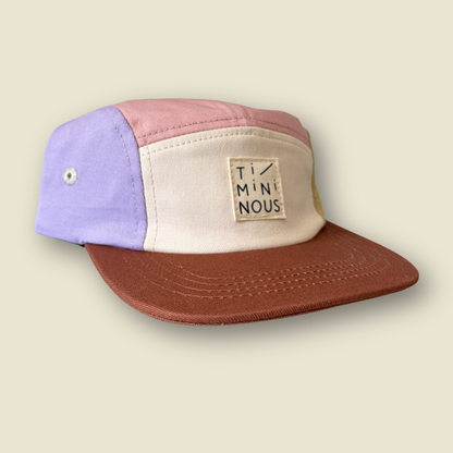 Adjustable 5-Panel Colourblock Cap | Lila