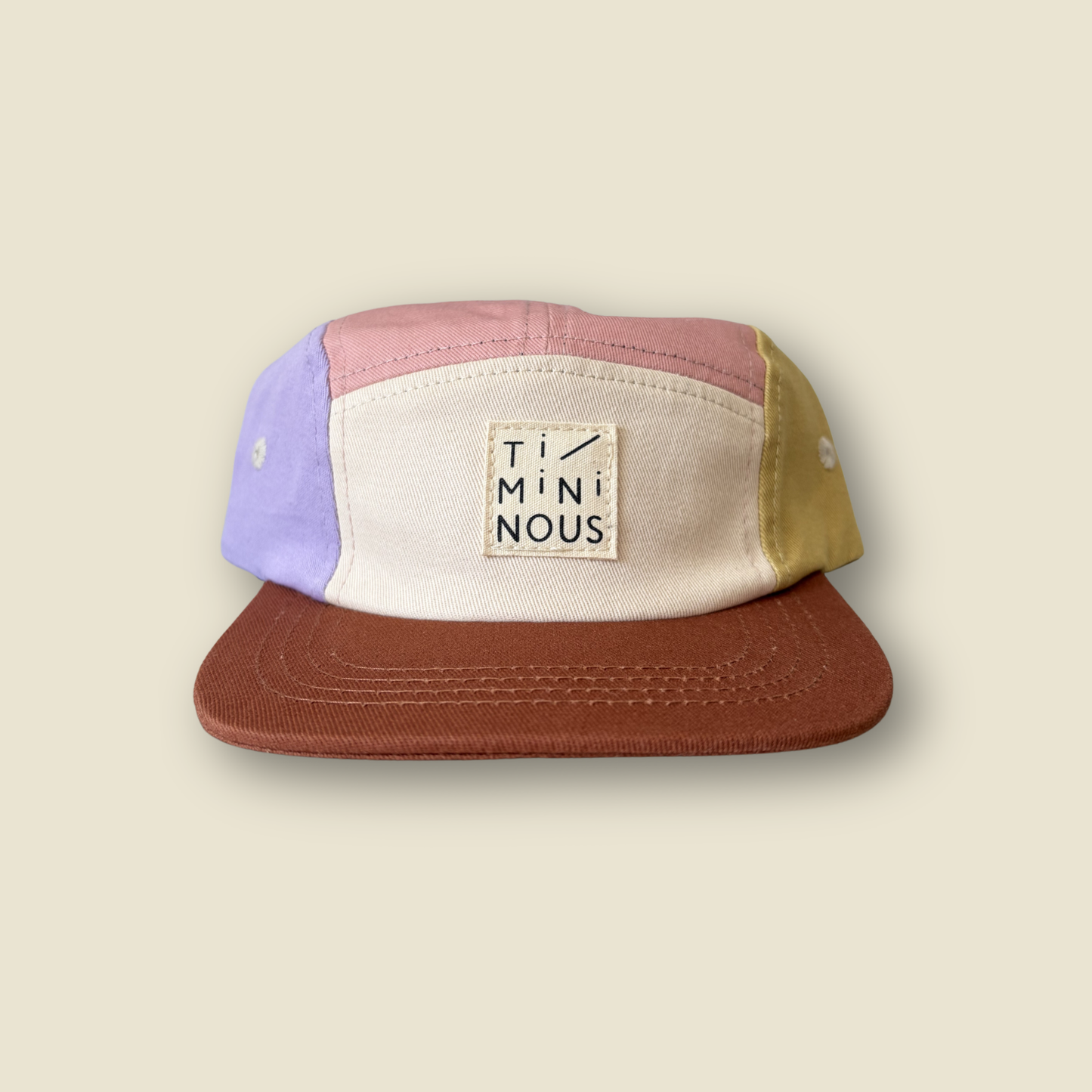 Casquette colorblock ajustable à 5 panneaux | Lila