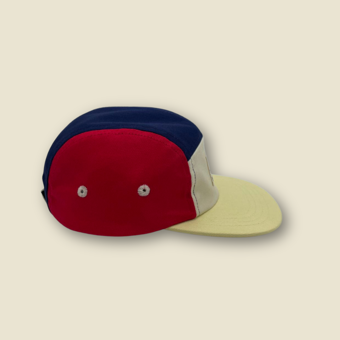 Casquette colorblock ajustable à 5 panneaux | Rouge | Adulte