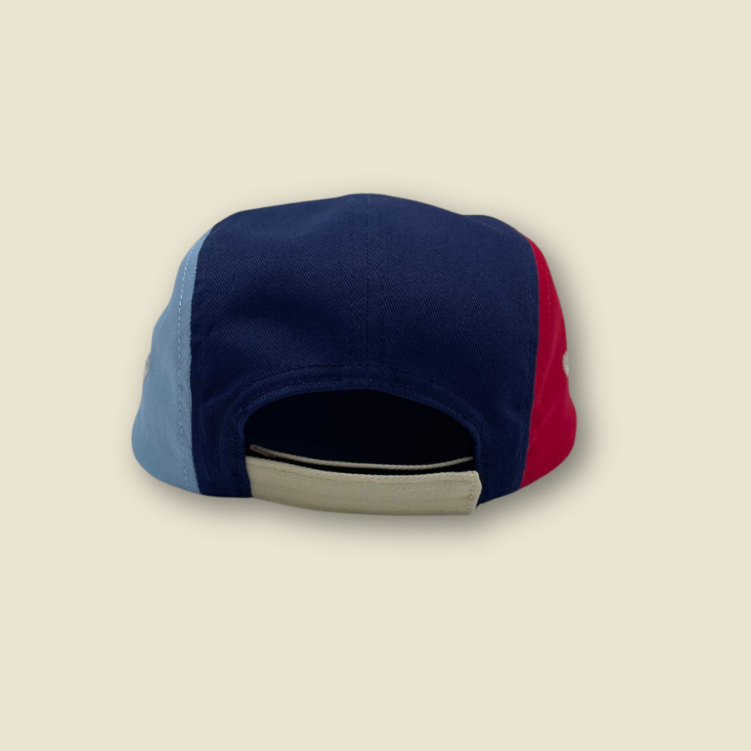 Casquette colorblock ajustable à 5 panneaux | Rouge | Adulte