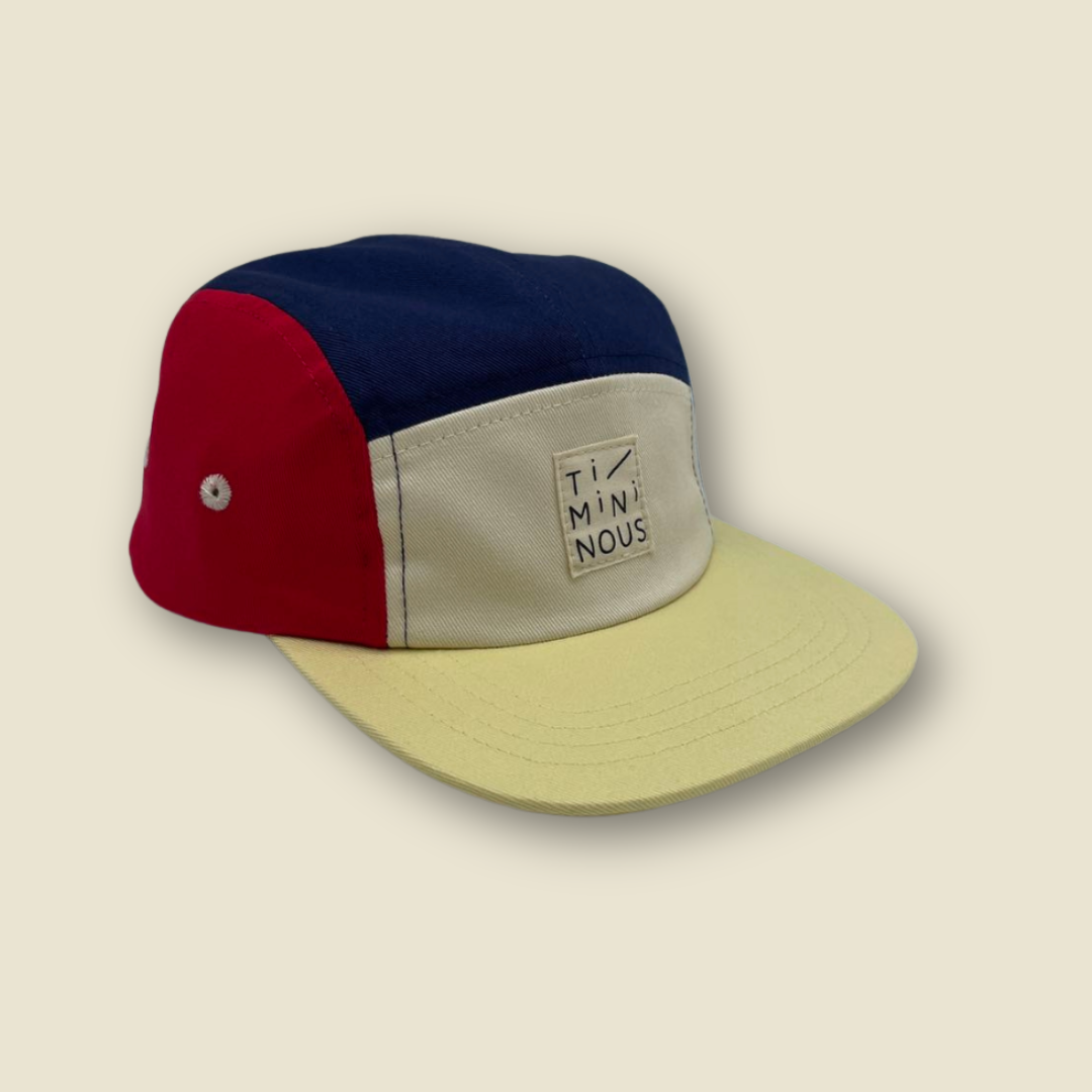Casquette colorblock ajustable à 5 panneaux | Rouge | Adulte