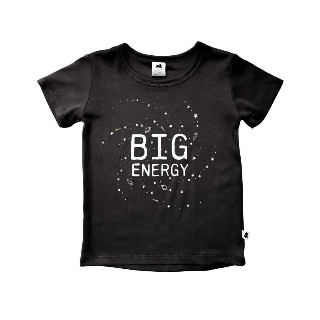 Youth Bamboo Graphic T-Shirt | Big Energy In Black