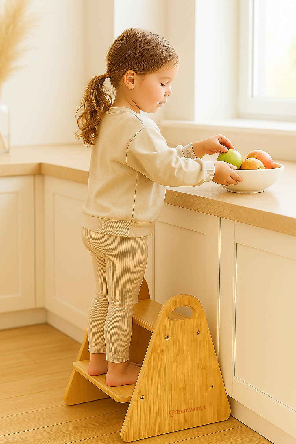 Marchepied en bois pour enfants et adultes | Marchepied Montessori pour enfants | Marchepied à 2 marches | Marchepied d'aide pour cuisine et salle de bain