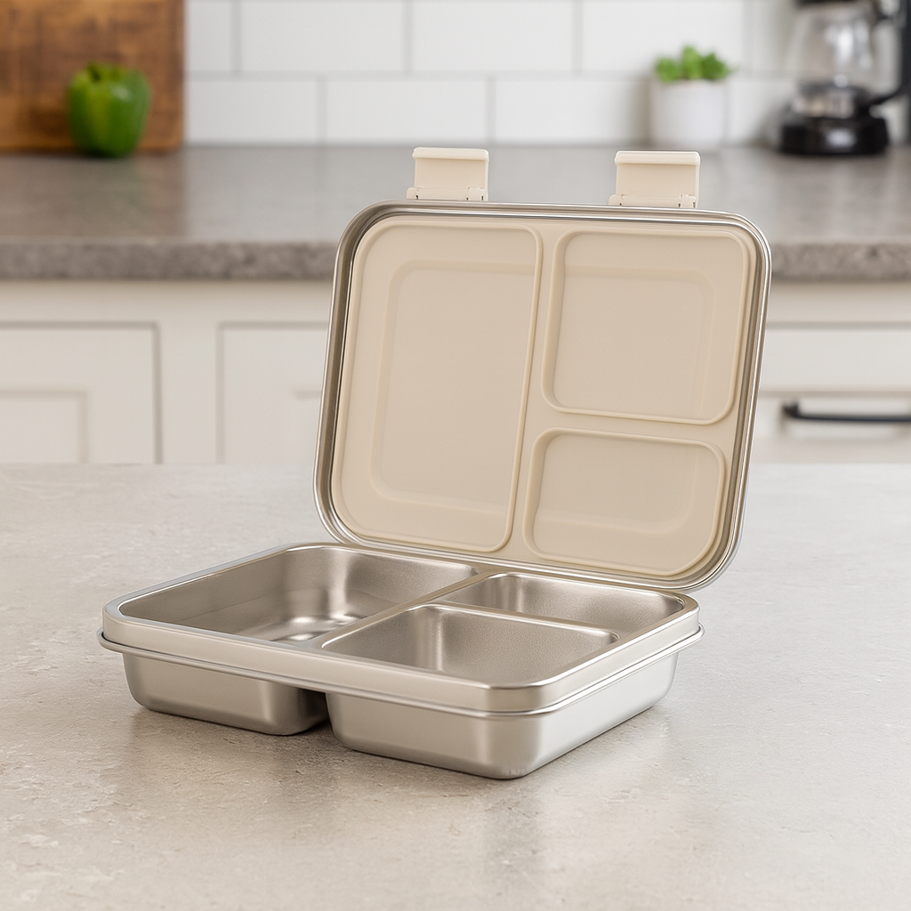 Boîte à déjeuner anti-fuite en acier inoxydable avec compartiments – Style Bento pour enfants et adultes