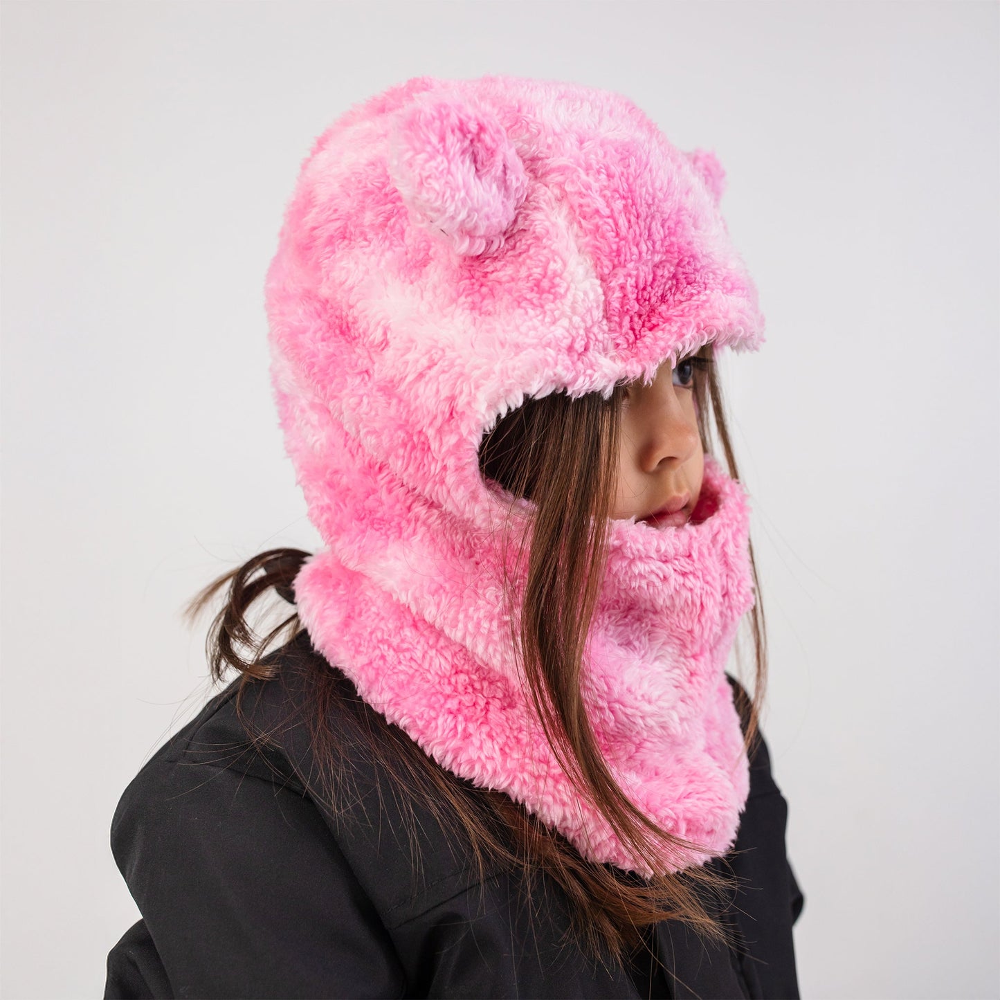 Passe-montagne Ours en peluche Rose cerise