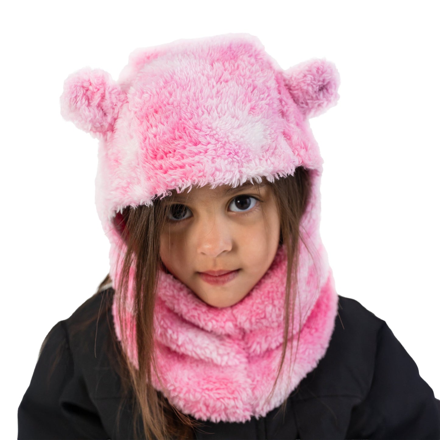 Passe-montagne Ours en peluche Rose cerise