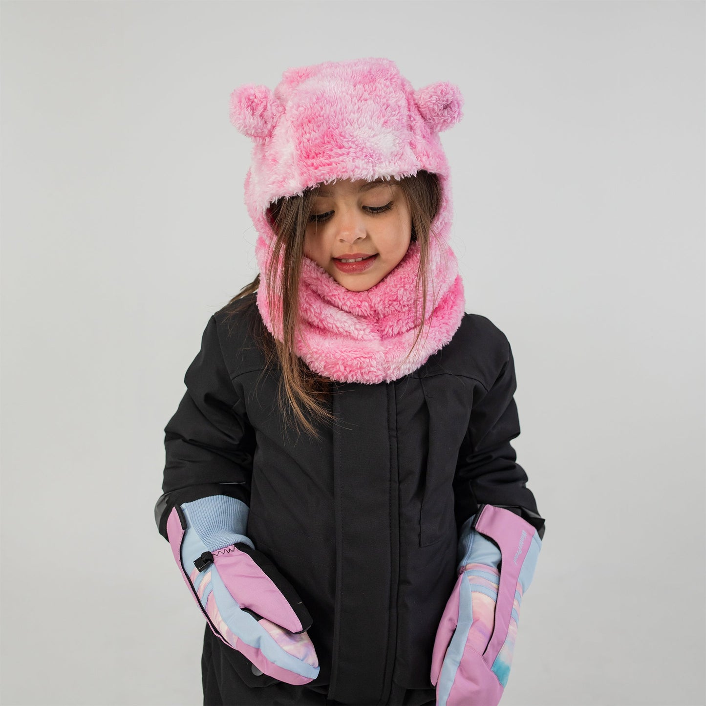 Passe-montagne Ours en peluche Rose cerise