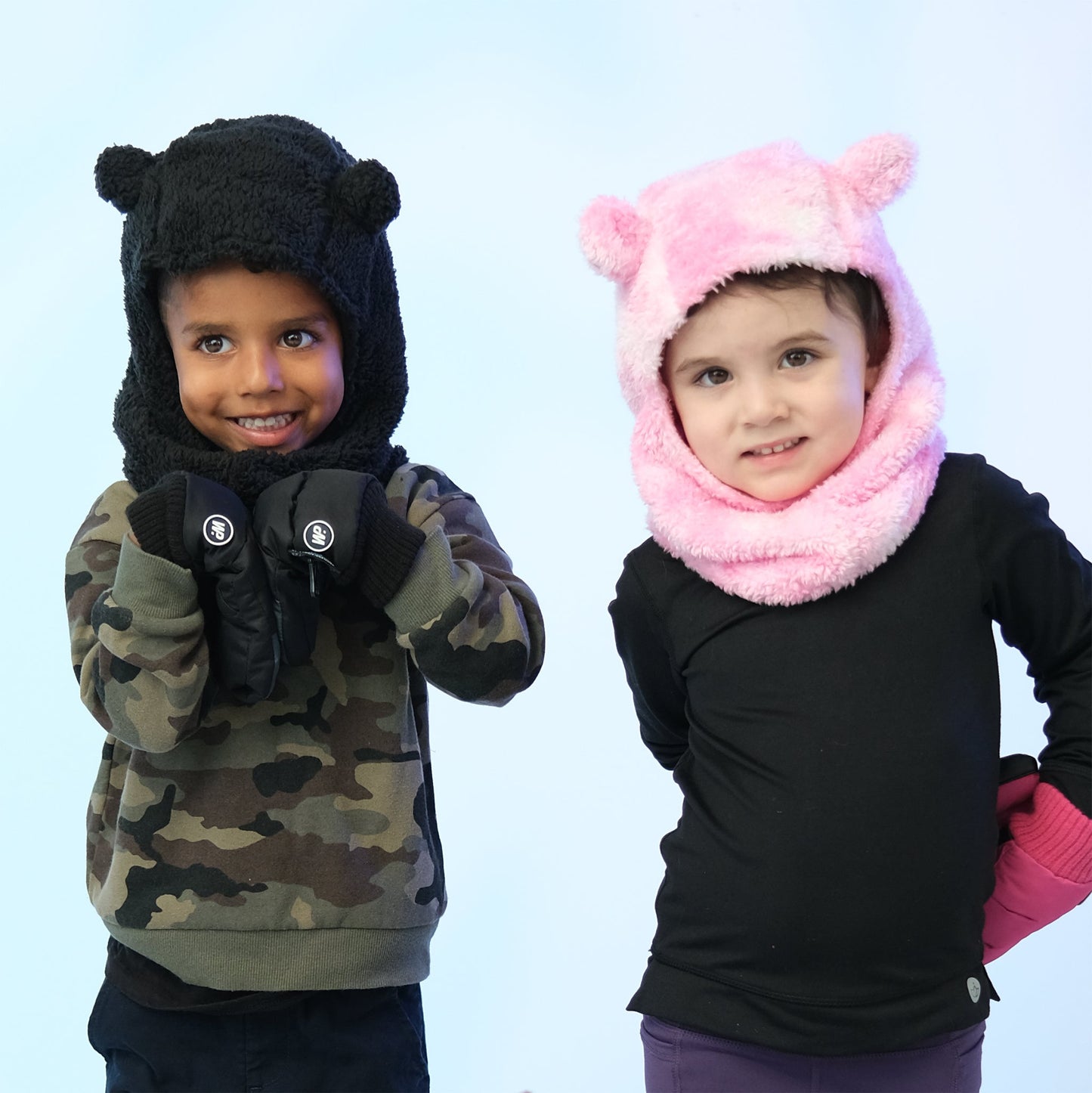 Passe-montagne Ours en peluche Rose cerise