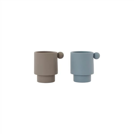 Tiny Inka Cup - Pack of 2 - Dusty blue / Clay
