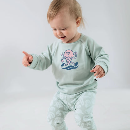 Baby/Kids' Rayon from Bamboo Graphic Raglan Pullover | Ice Cream Dash On Seaglass