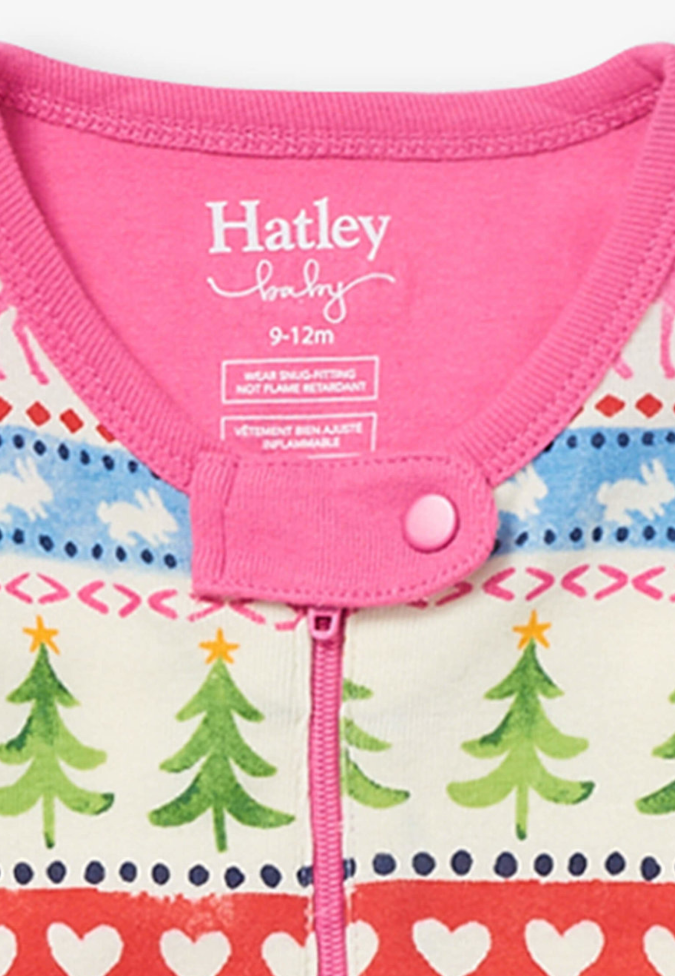 Pyjama à pieds bébé crème Painted Fairisle en coton bio