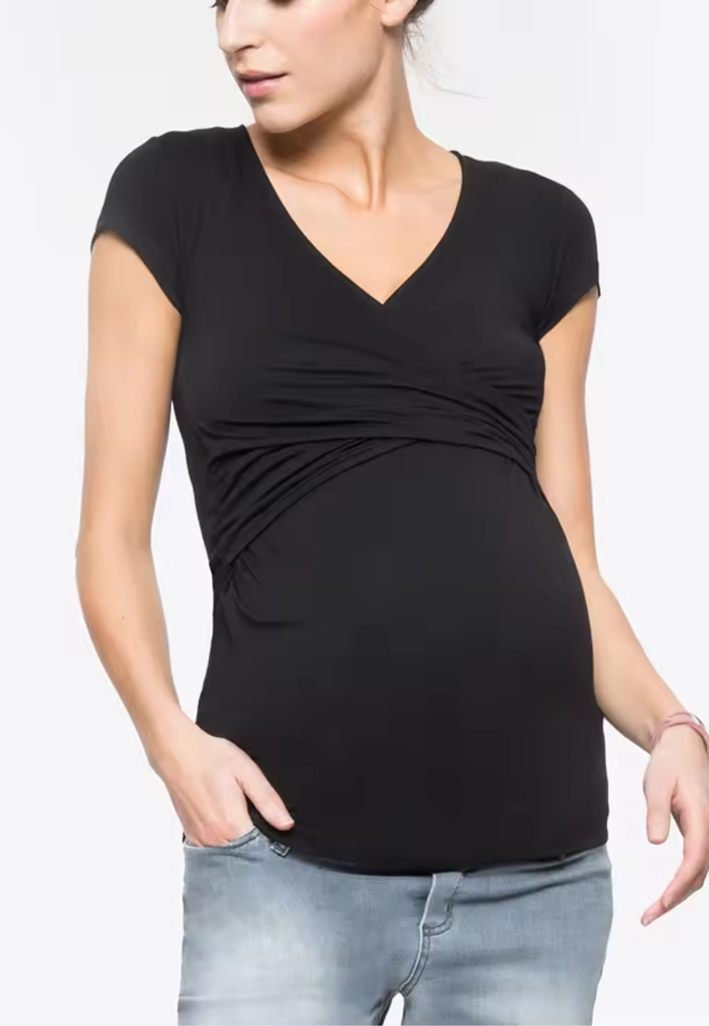 T-shirt croisé de maternité et d'allaitement