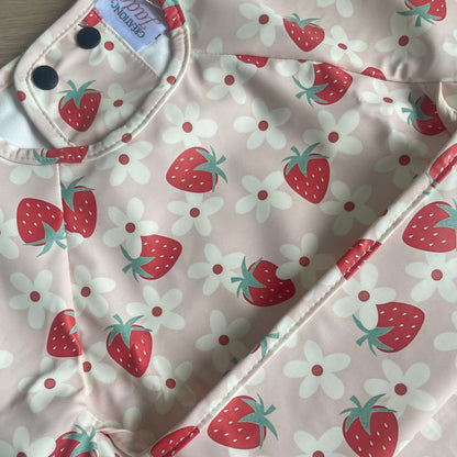 Long-Sleeve Waterproof Bib - Strawberries