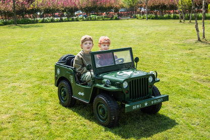 Voiture électrique pour enfants 24 V Jeep militaire 3 places DELUXE avec télécommande