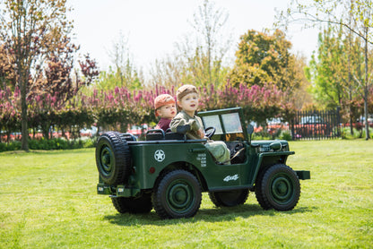 Voiture électrique pour enfants 24 V Jeep militaire 3 places DELUXE avec télécommande