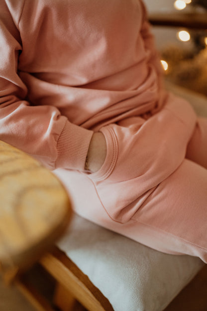 Ensemble sweat bébé et enfant en coton biologique, Flamant rose | ba.be.O