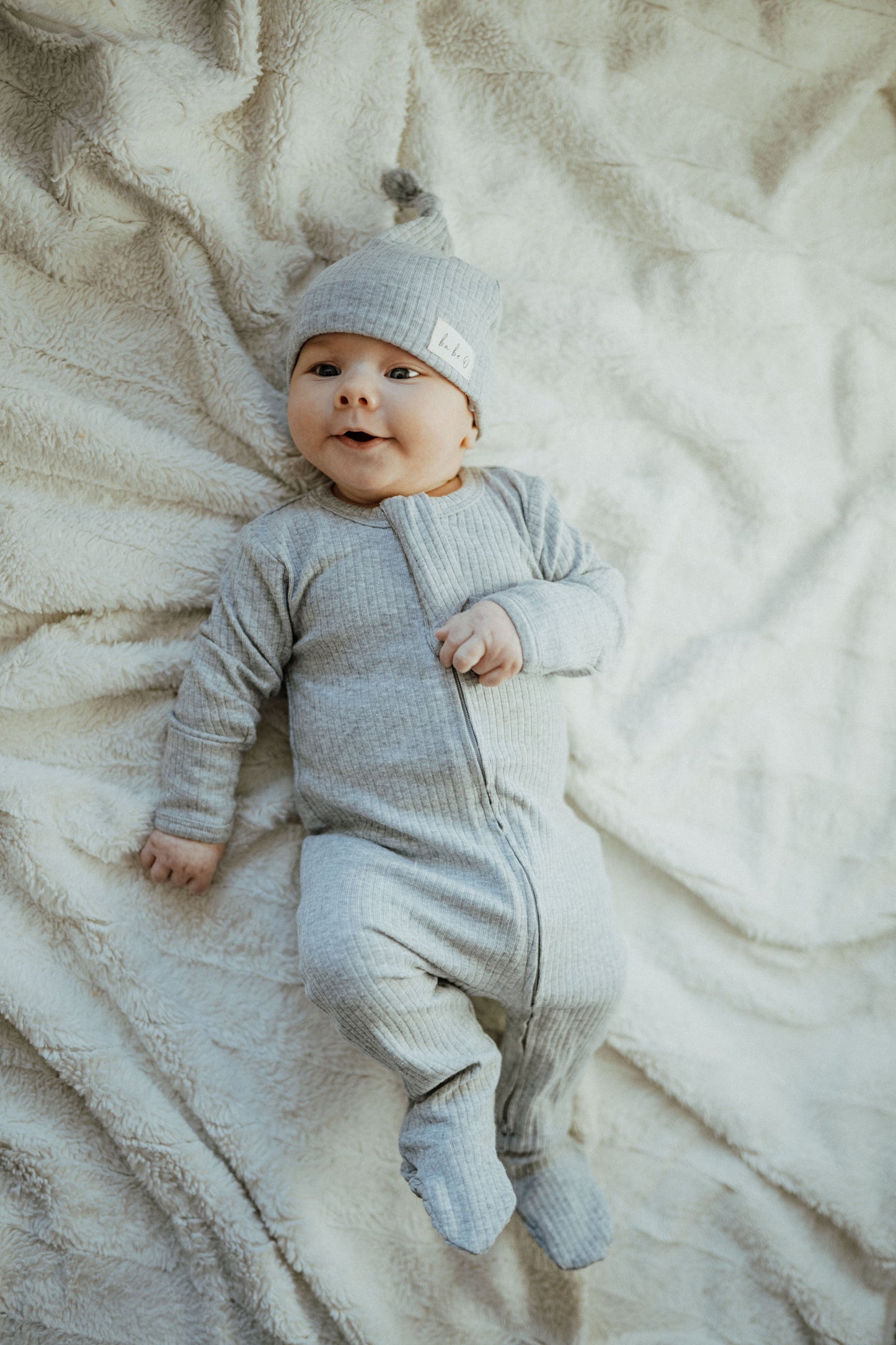 Pyjama de bébé en coton biologique, gris chiné | ba.be.O