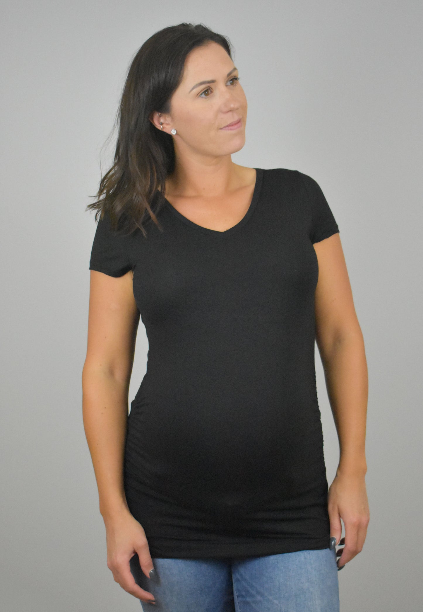 Ashley Ruched Maternity and Nursing T-Shirt